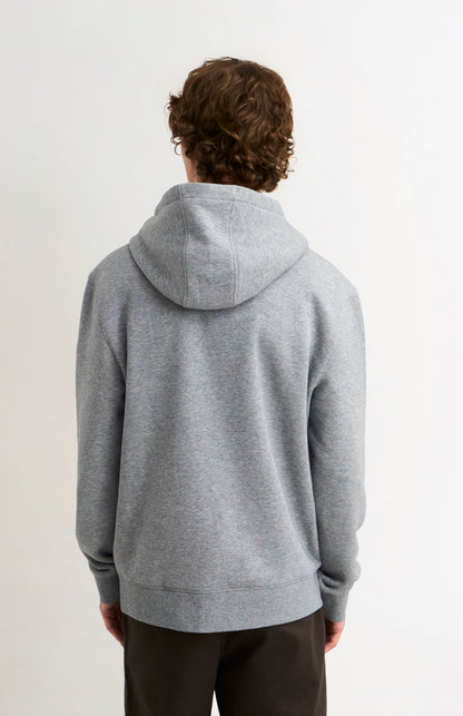 Pringle Men's Hooded Jumper In Grey Melange rear view