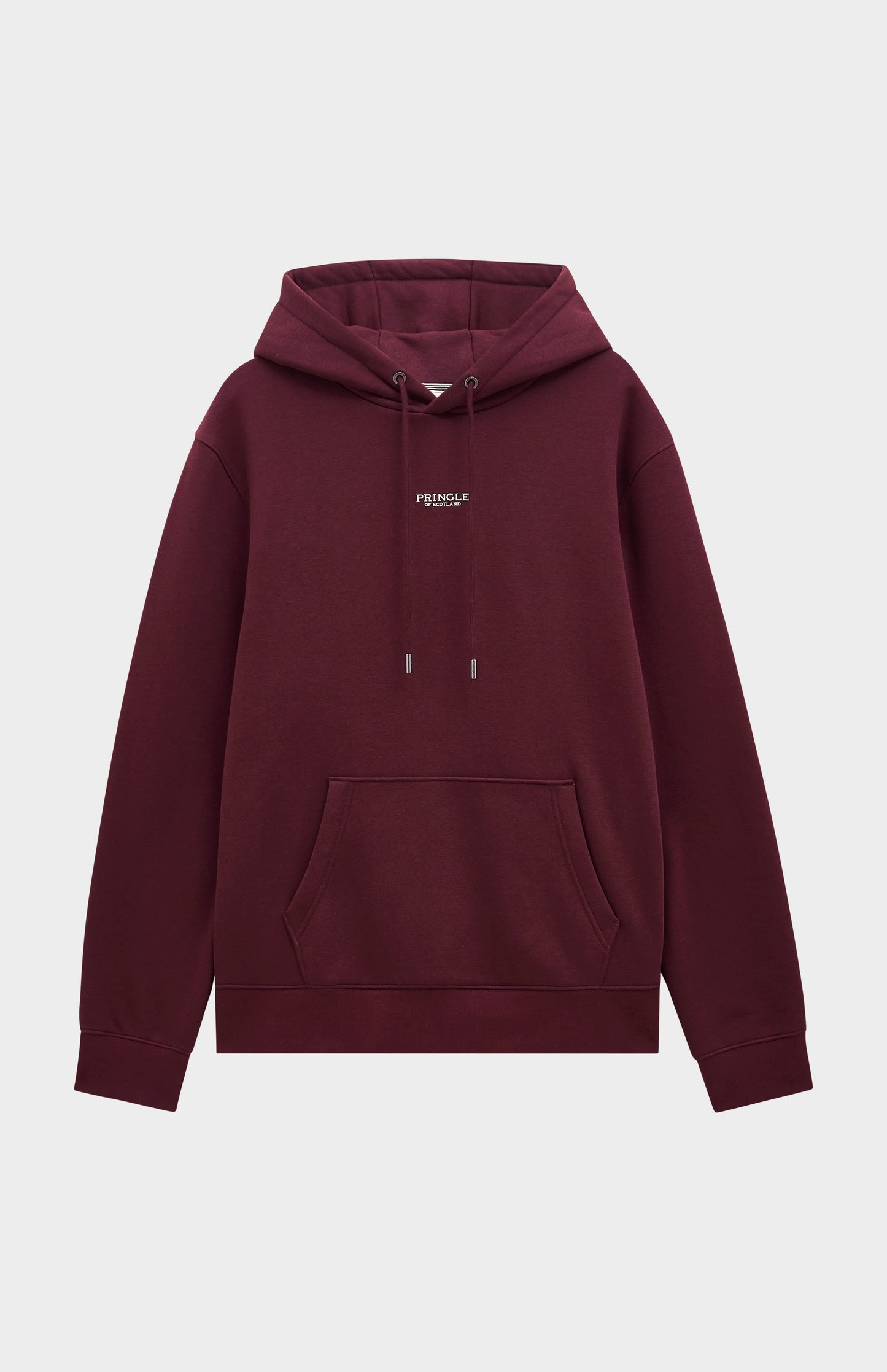 Pringle Men's Hooded Jumper In Burgundy flat shot