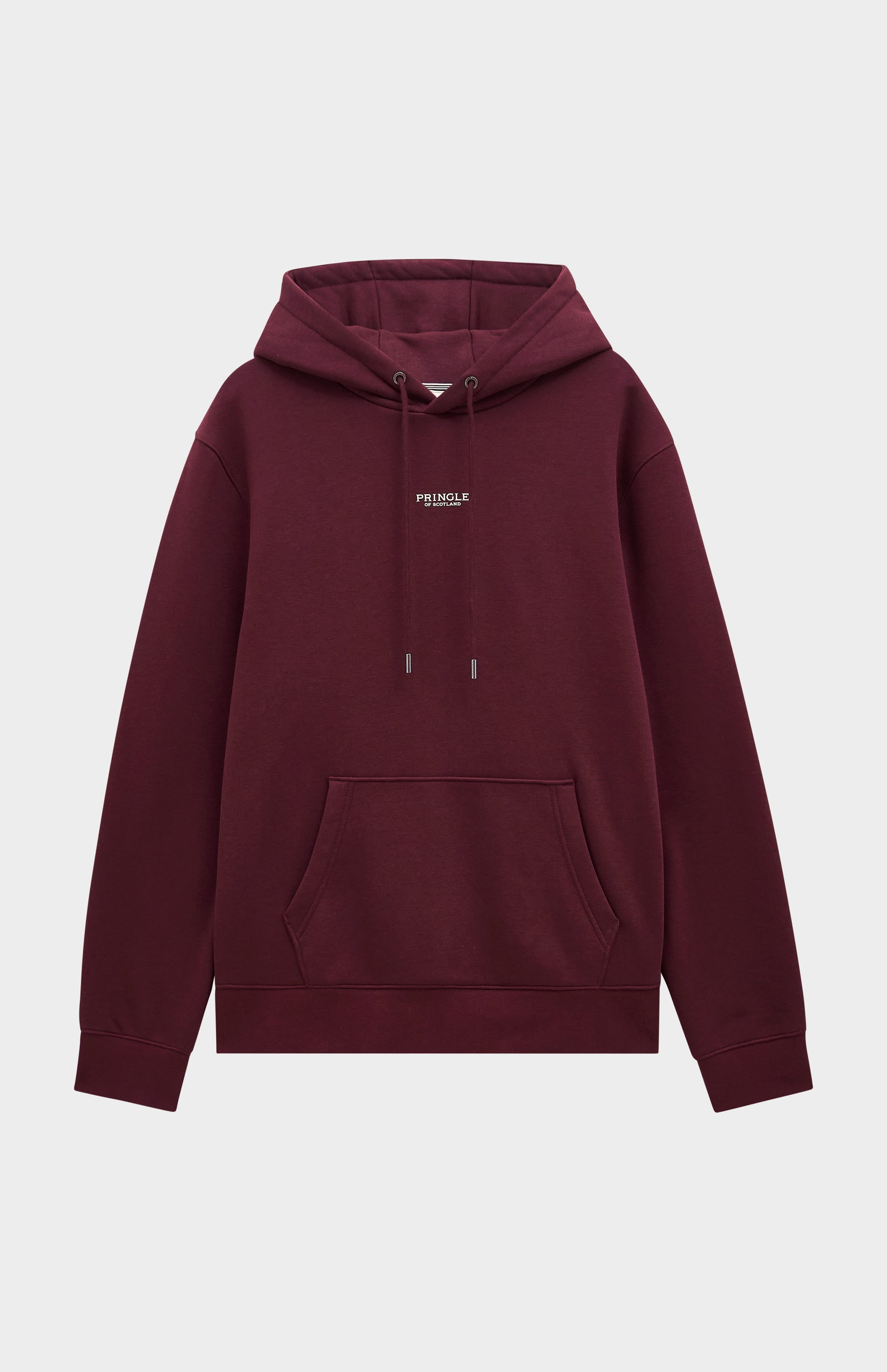 Pringle Men's Hooded Jumper In Burgundy flat shot