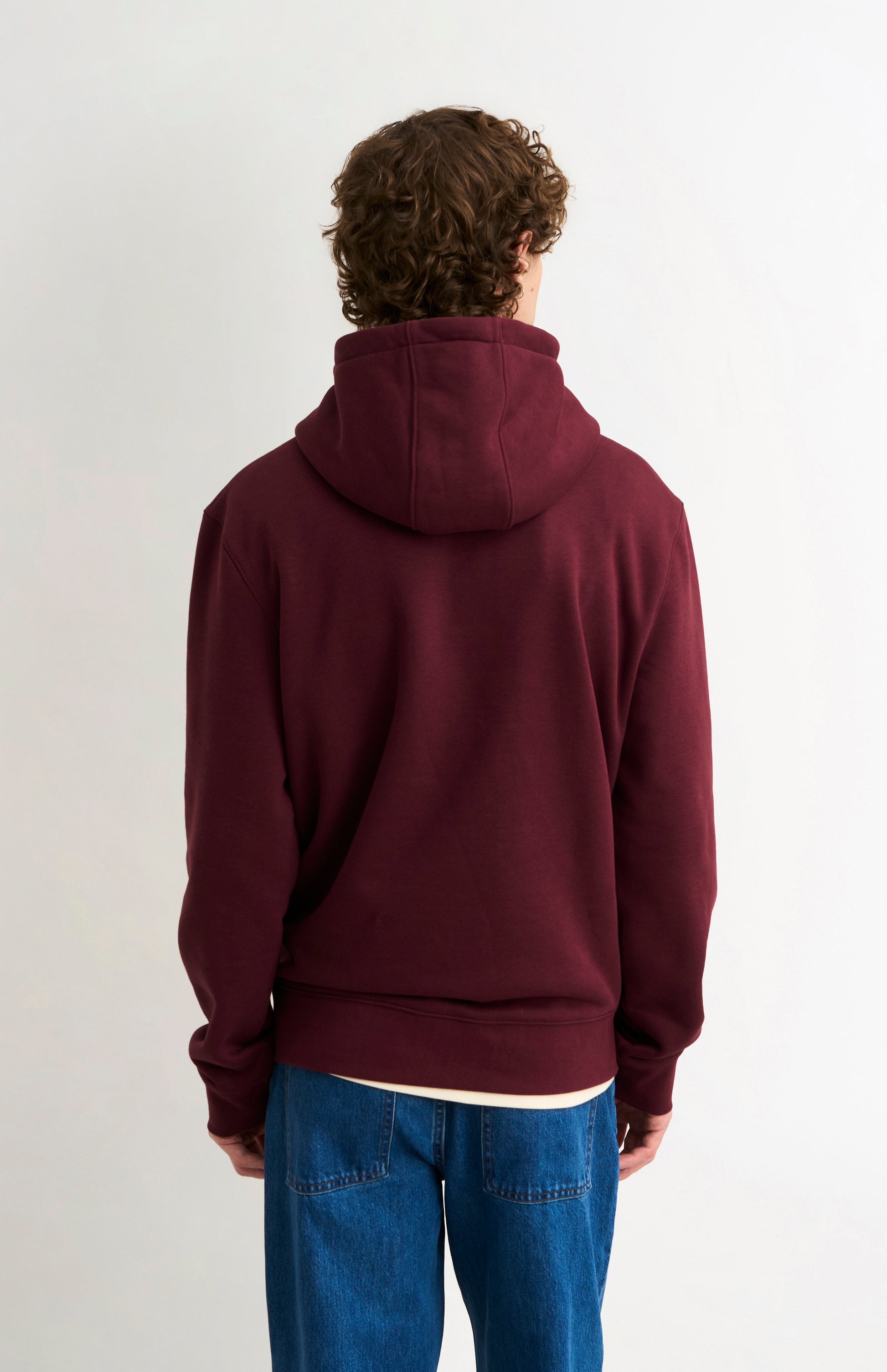 Pringle Men's Hooded Jumper In Burgundy rear view