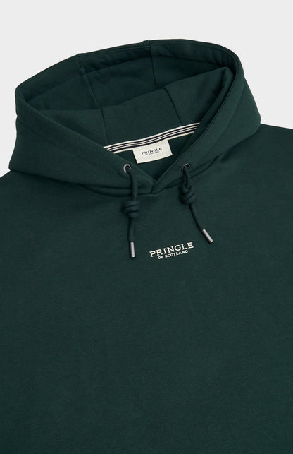 Pringle Men's Hooded Jumper In Pine Green rubberised 3D logo detail
