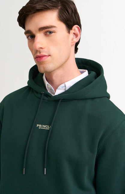 Men's Hooded Jumper In Pine Green