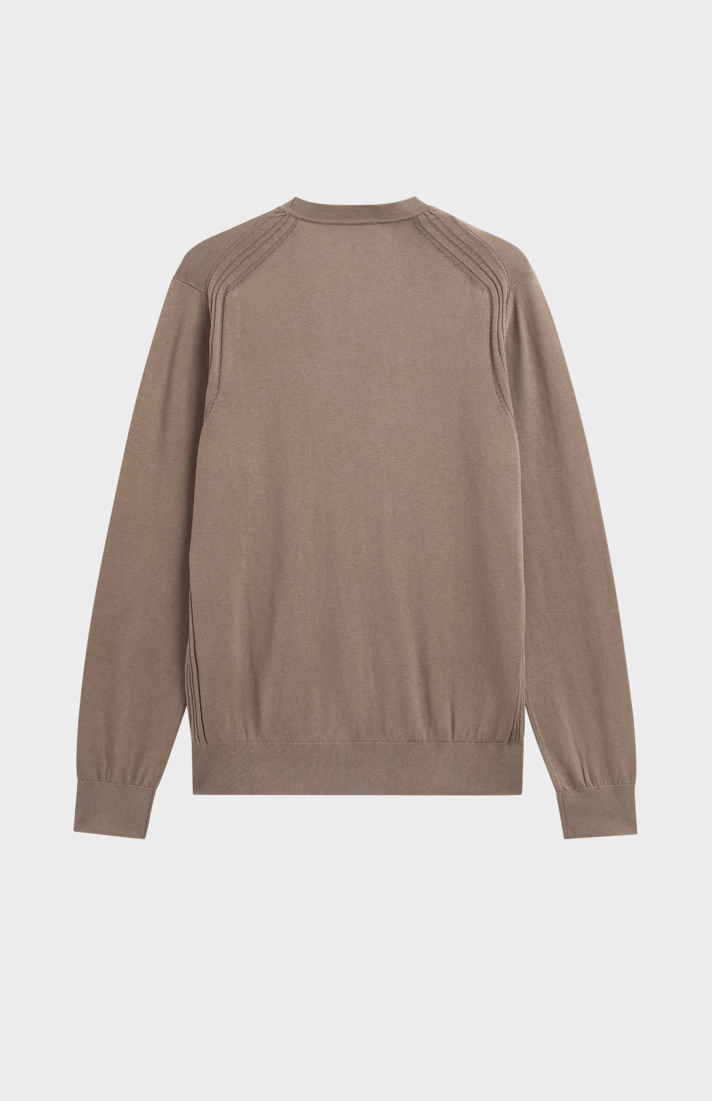 Men's Silk And Cotton Crew Neck Jumper In Mushroom
