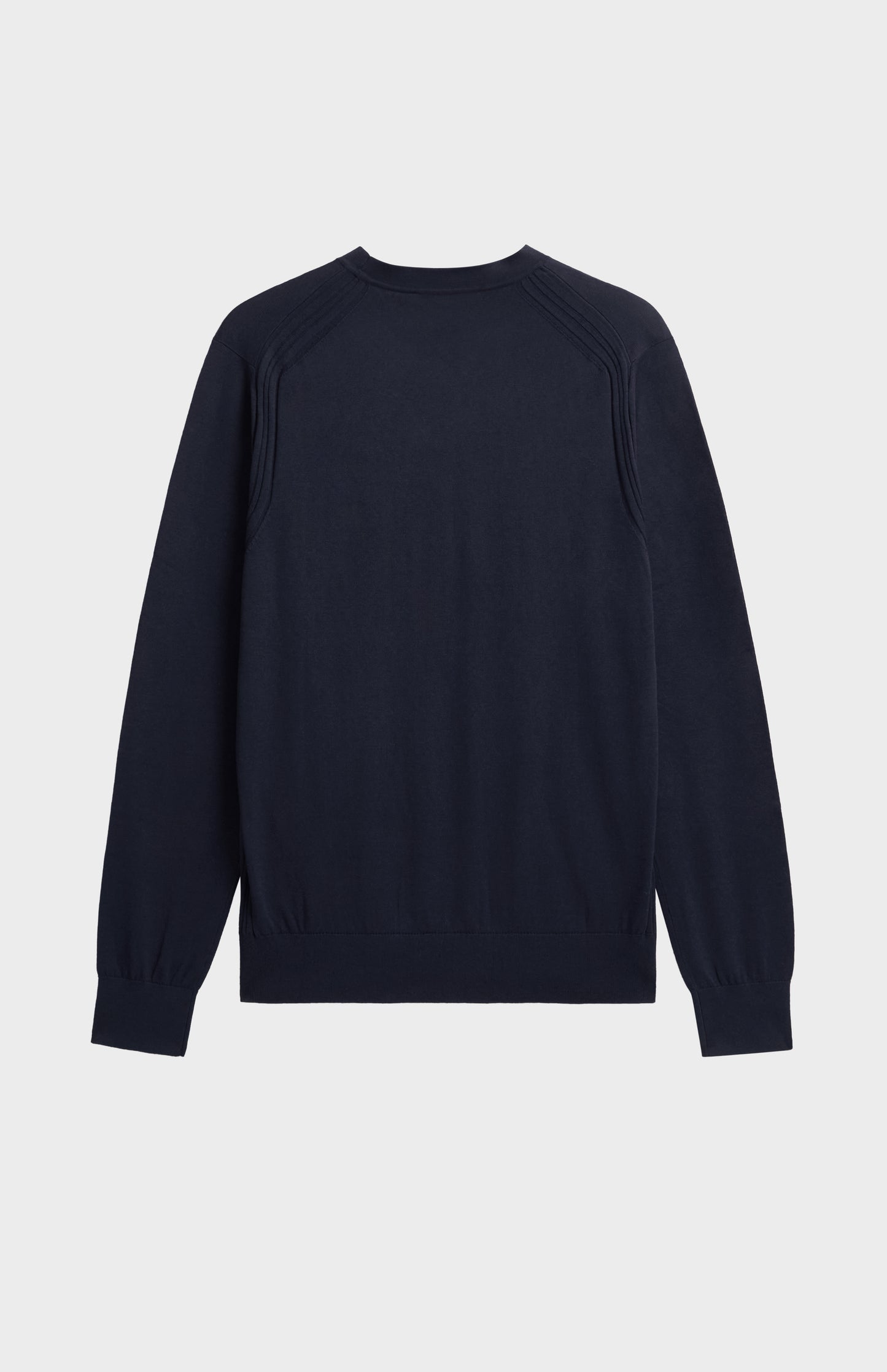 Men's Silk And Cotton Crew Neck Jumper In Navy