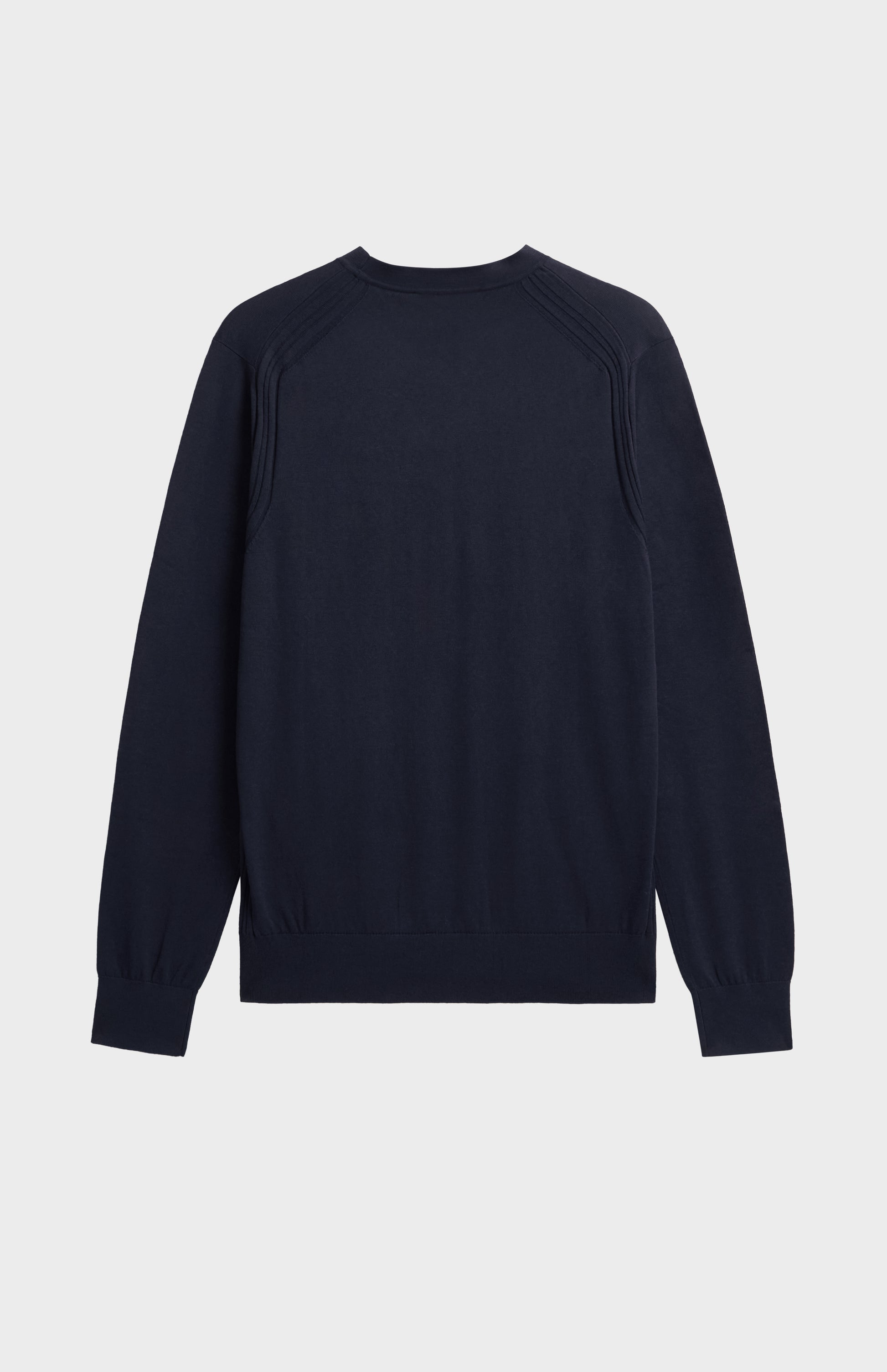 Men's Silk And Cotton Crew Neck Jumper In Navy