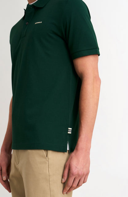 Men's Cotton Modal Pique Polo Shirt In Forest Green