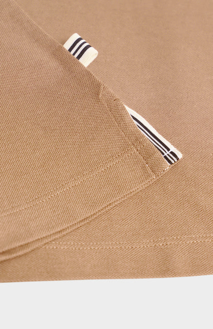 Close-up of a brown polo shirt 