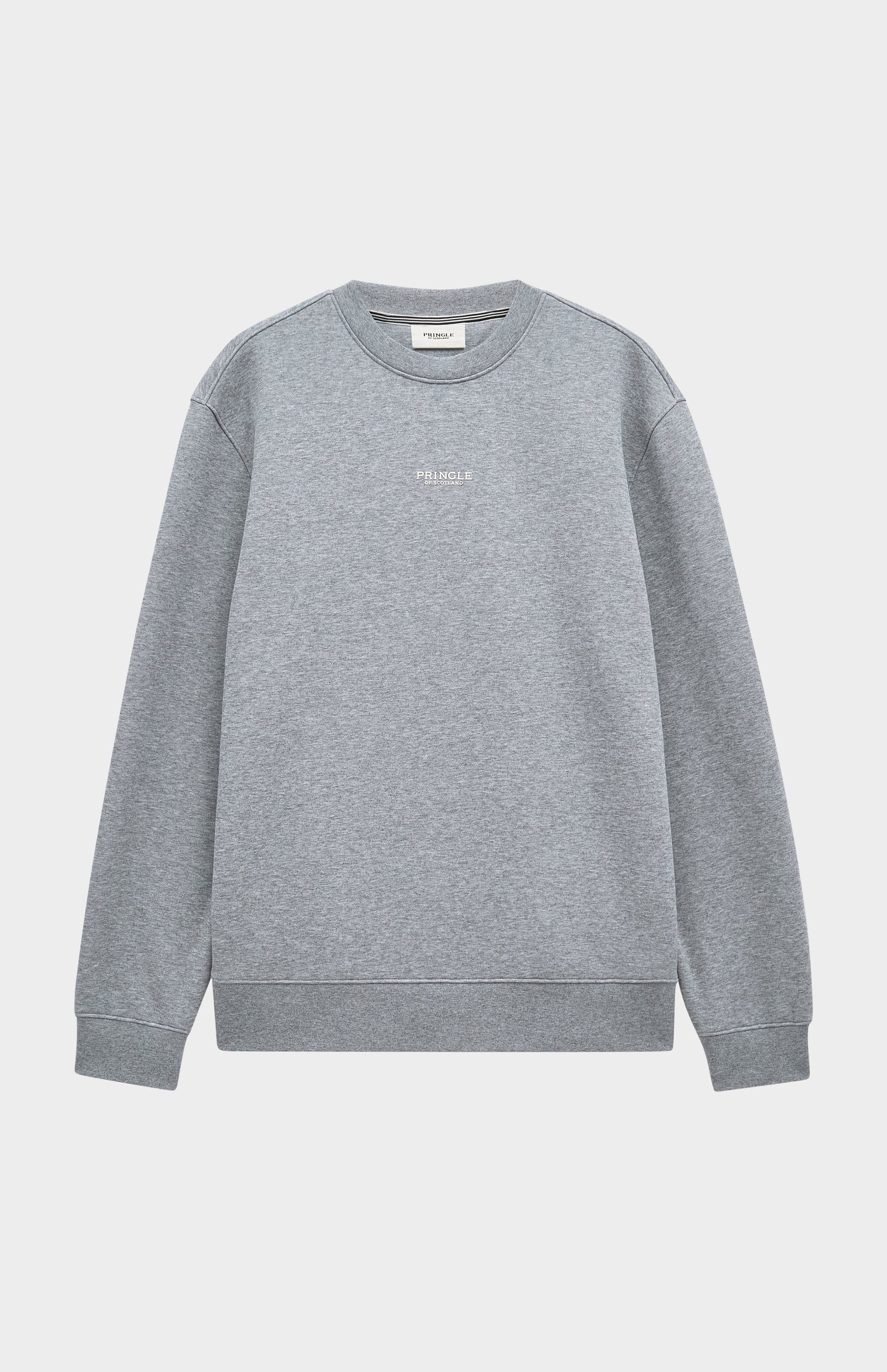 Pringle Men's Crew Neck Sweatshirt In Grey Melange flat shot