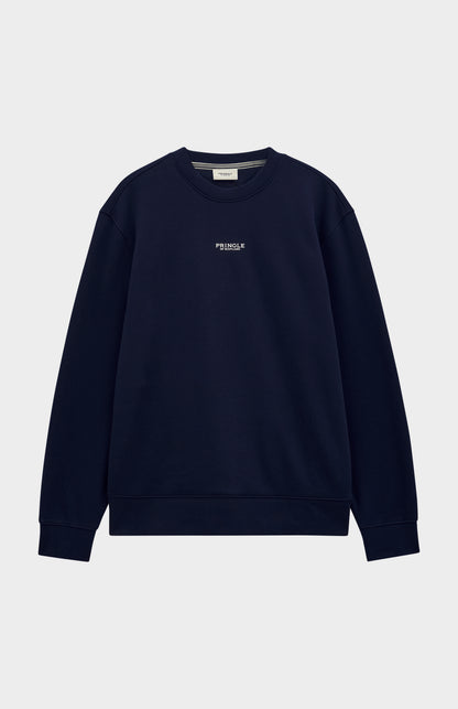 Pringle Men's Crew Neck Sweatshirt In Navy Blue flat shot