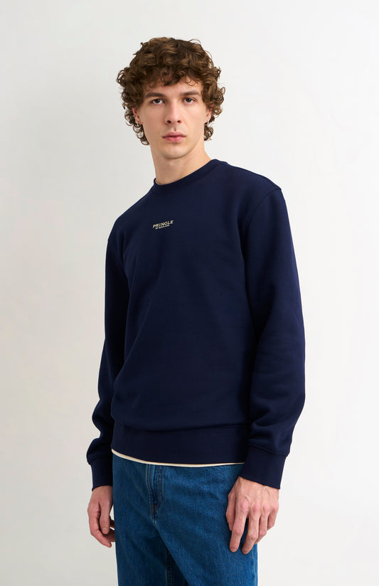 Pringle Men's Crew Neck Sweatshirt In Navy Blue