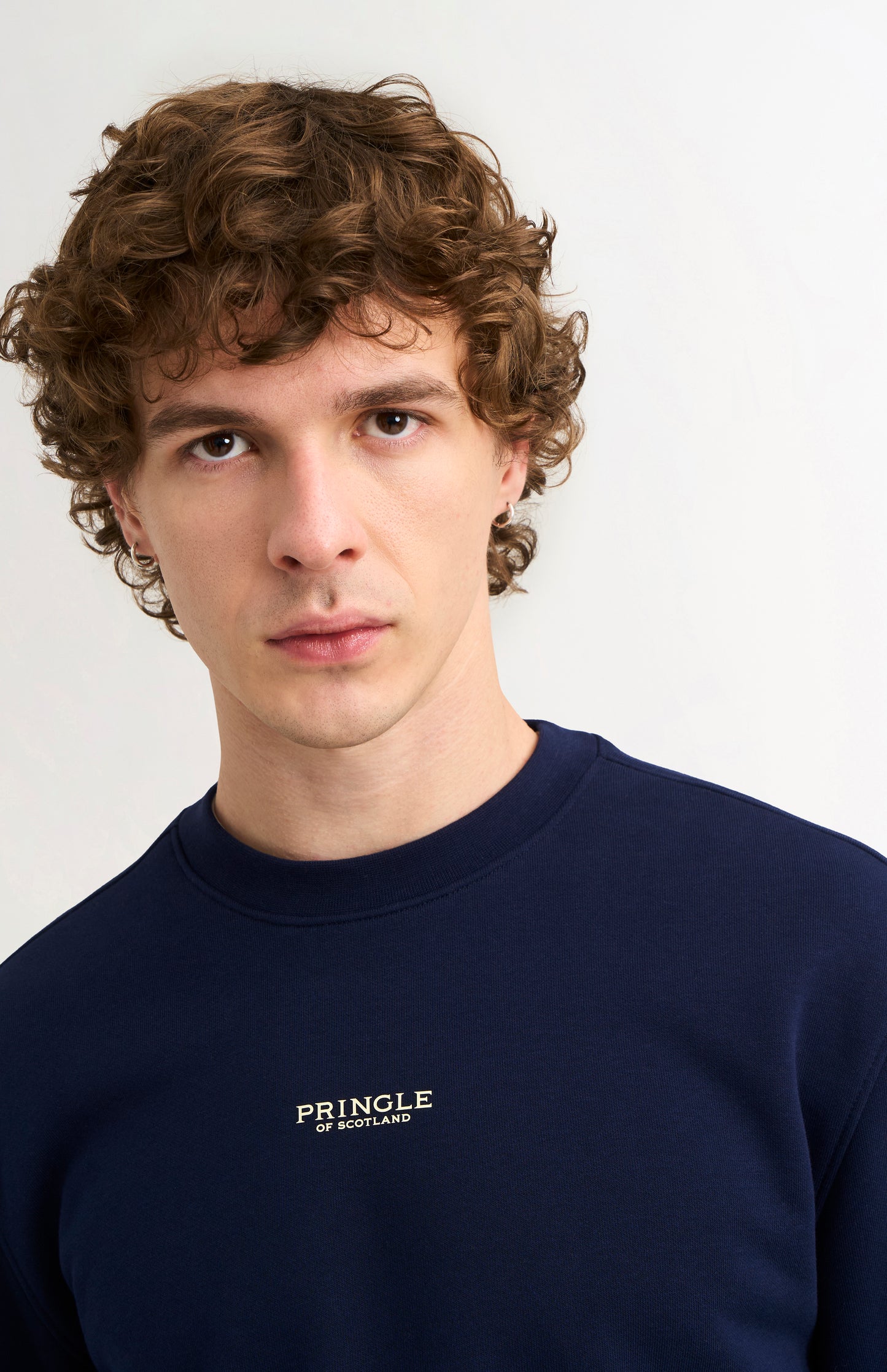 Pringle Men's Crew Neck Sweatshirt In Navy Blue