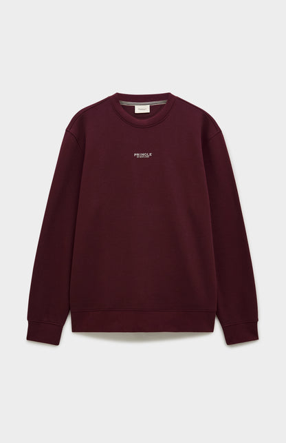 Pringle of Scotland Men's Crew Neck Sweatshirt In Burgundy flat shot
