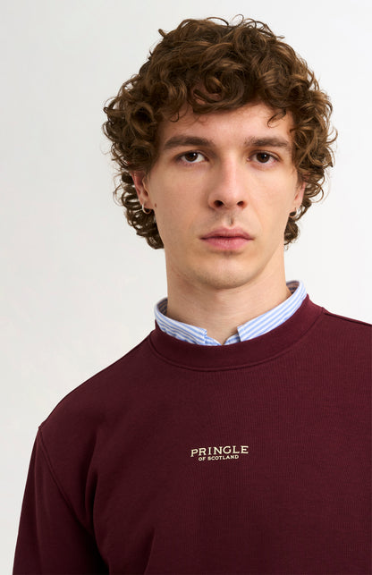 Pringle of Scotland Men's Crew Neck Sweatshirt In Burgundy
