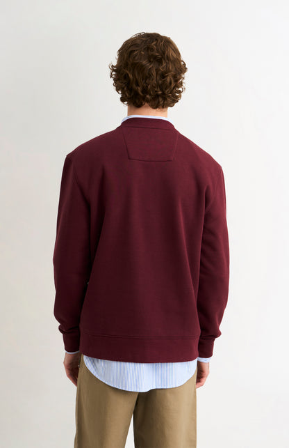 Pringle of Scotland Men's Crew Neck Sweatshirt In Burgundy rear view