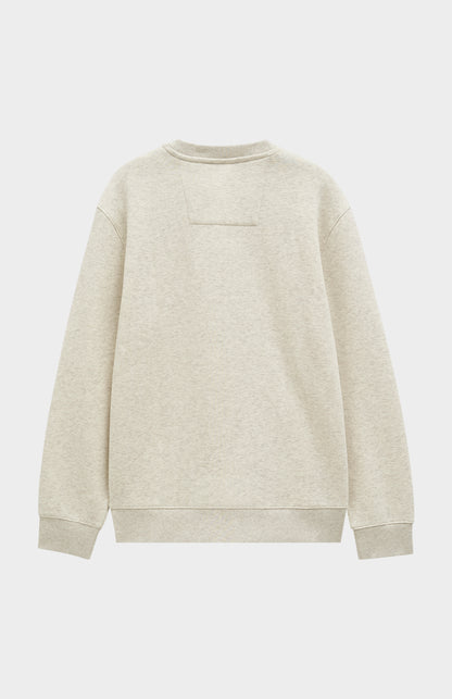 Pringle of Scotland Men's Crew Neck Sweatshirt In Ecru Beige Melange rear view