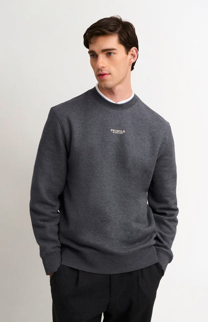 Men's Crew Neck Sweatshirt In Charcoal Melange