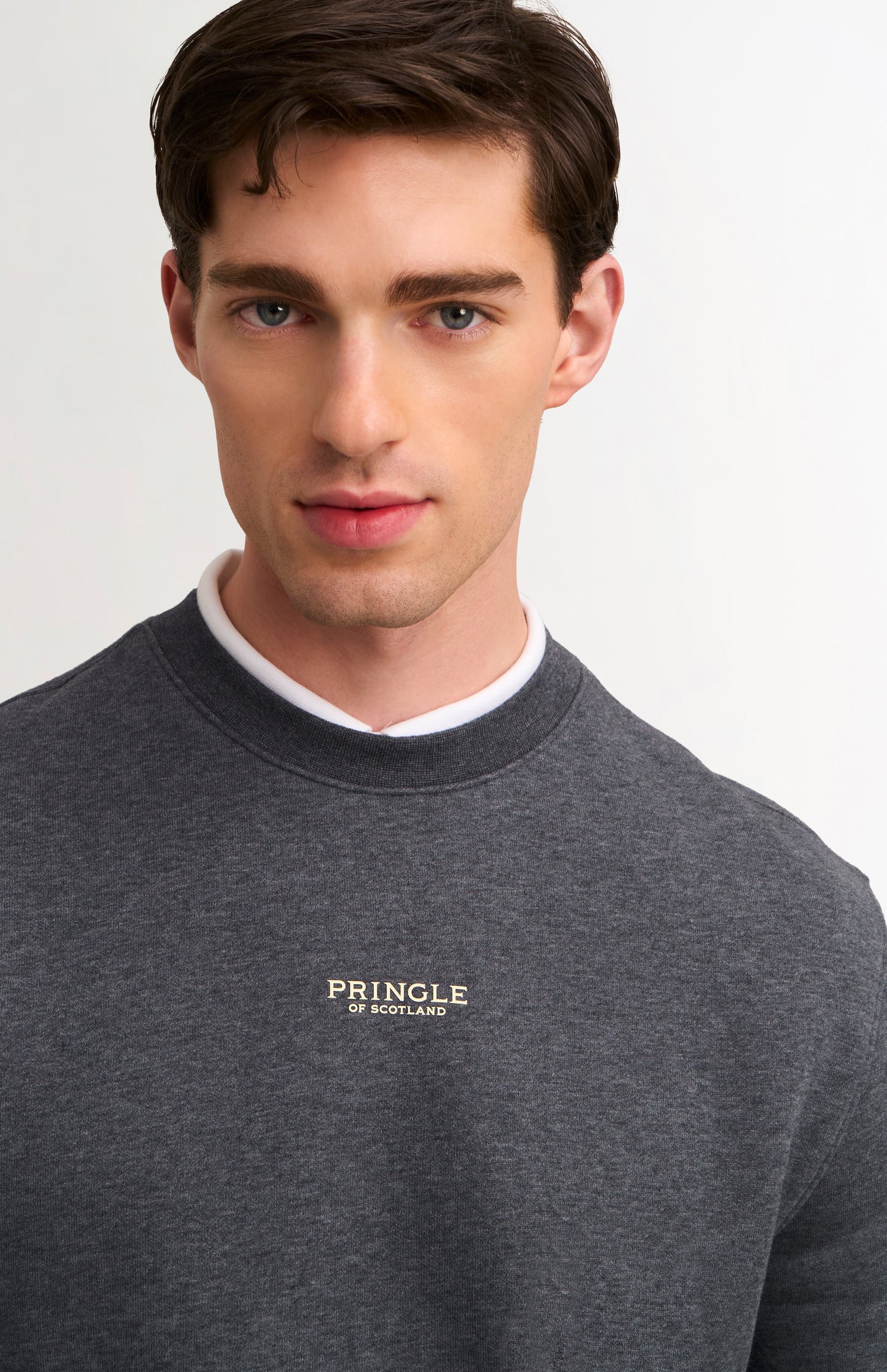 Men's Crew Neck Sweatshirt In Charcoal Melange