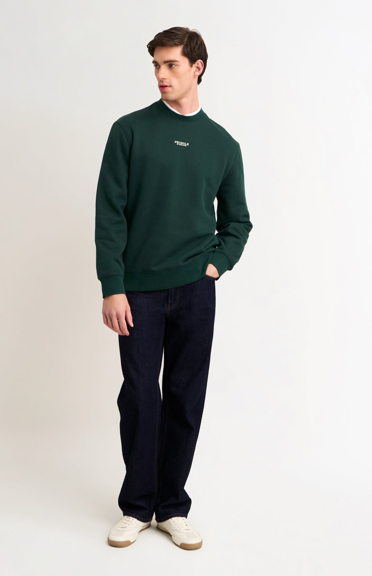 Men's Crew Neck Sweatshirt In Pine Green