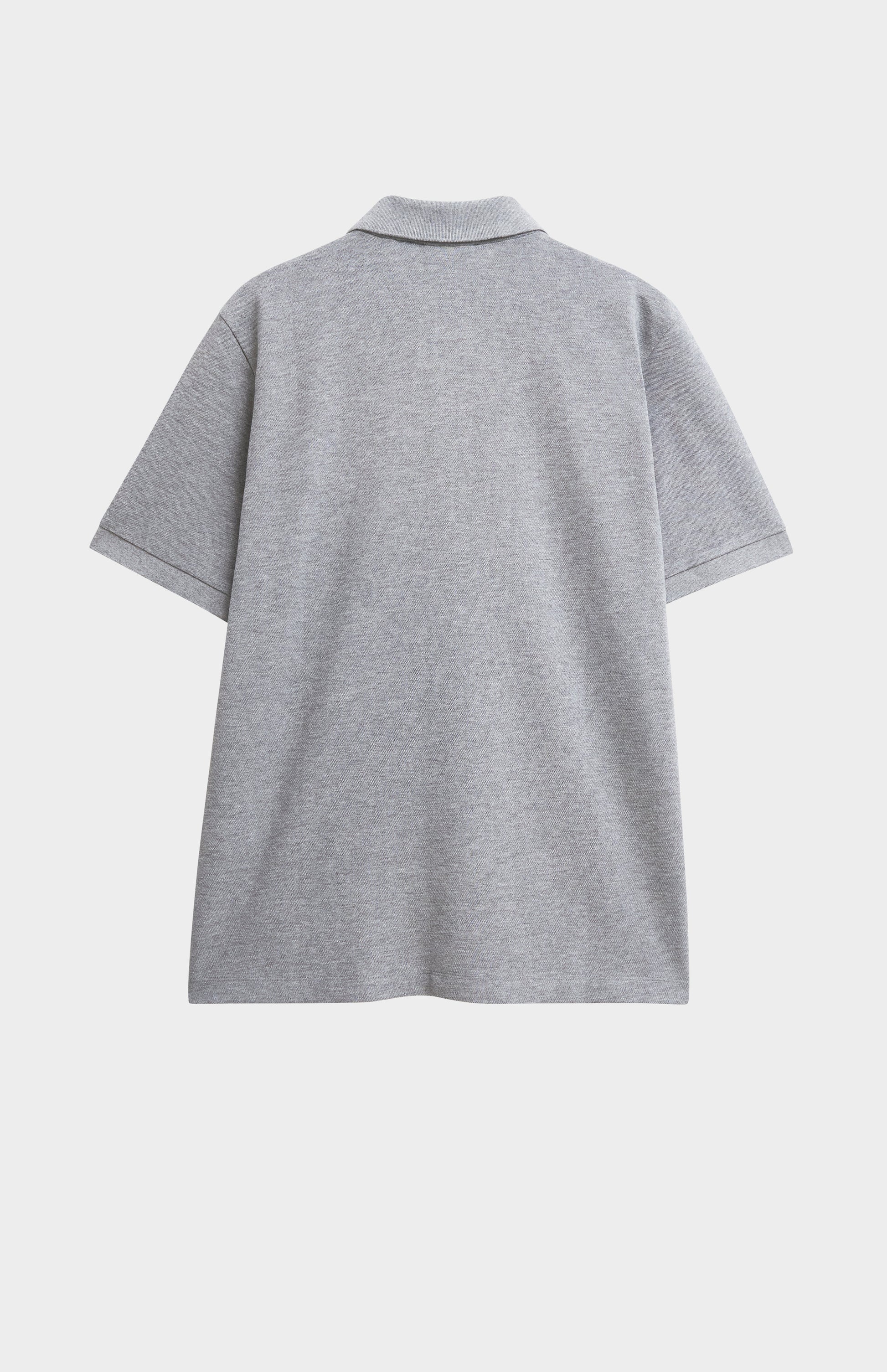 Gray polo shirt on a white background