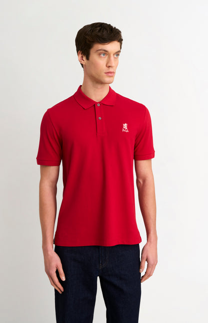 Men's Cotton Pique Polo Shirt In Red