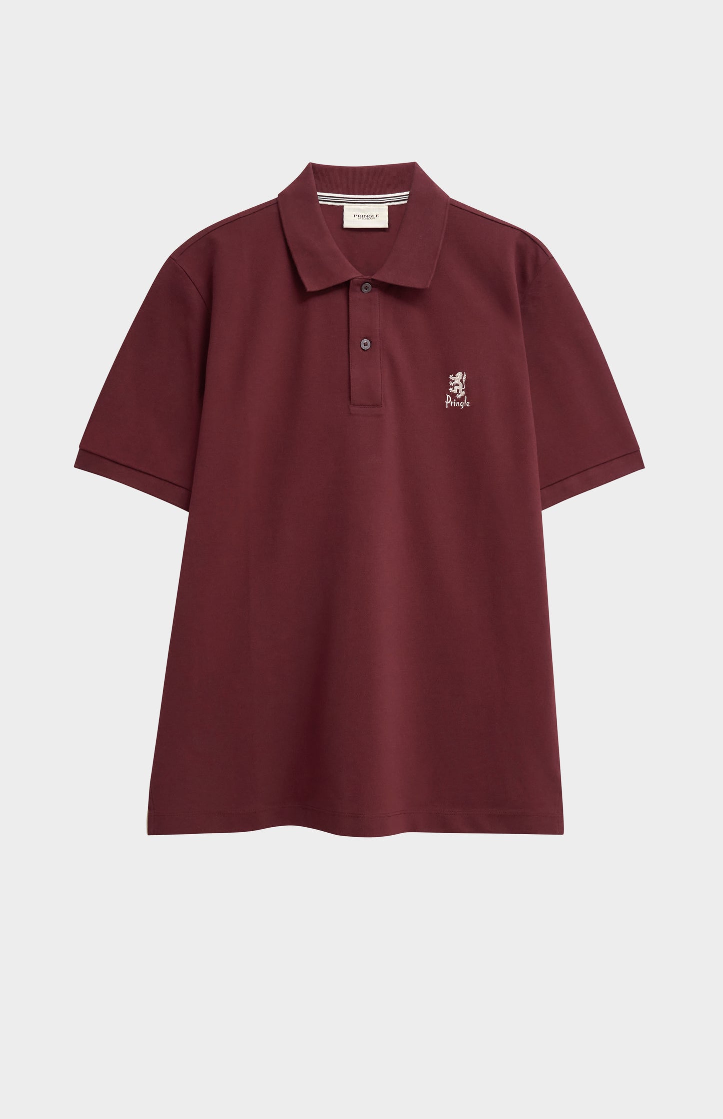 Men's Cotton Pique Polo Shirt In Burgundy