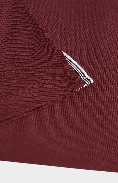 Men's Cotton Pique Polo Shirt In Burgundy