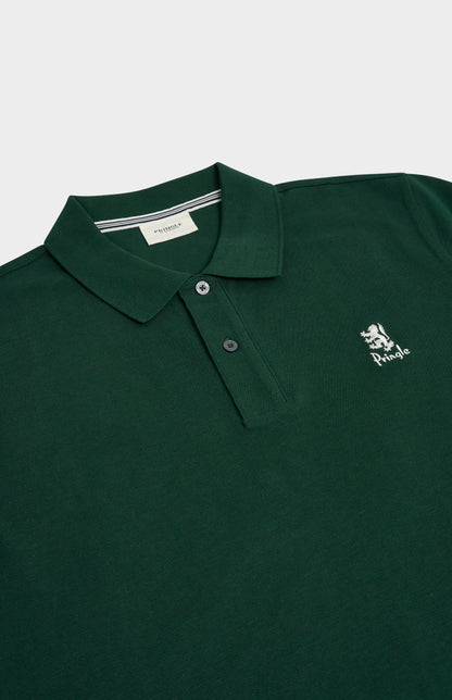 Men's Cotton Pique Polo Shirt In Forest Green
