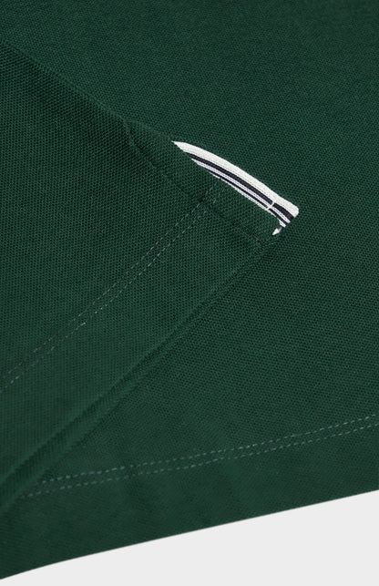 Men's Cotton Pique Polo Shirt In Forest Green