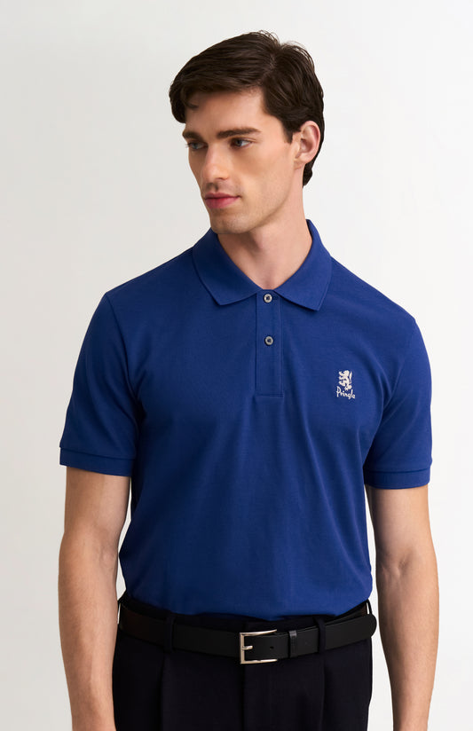 Men's Cotton Pique Polo Shirt In Royal Blue