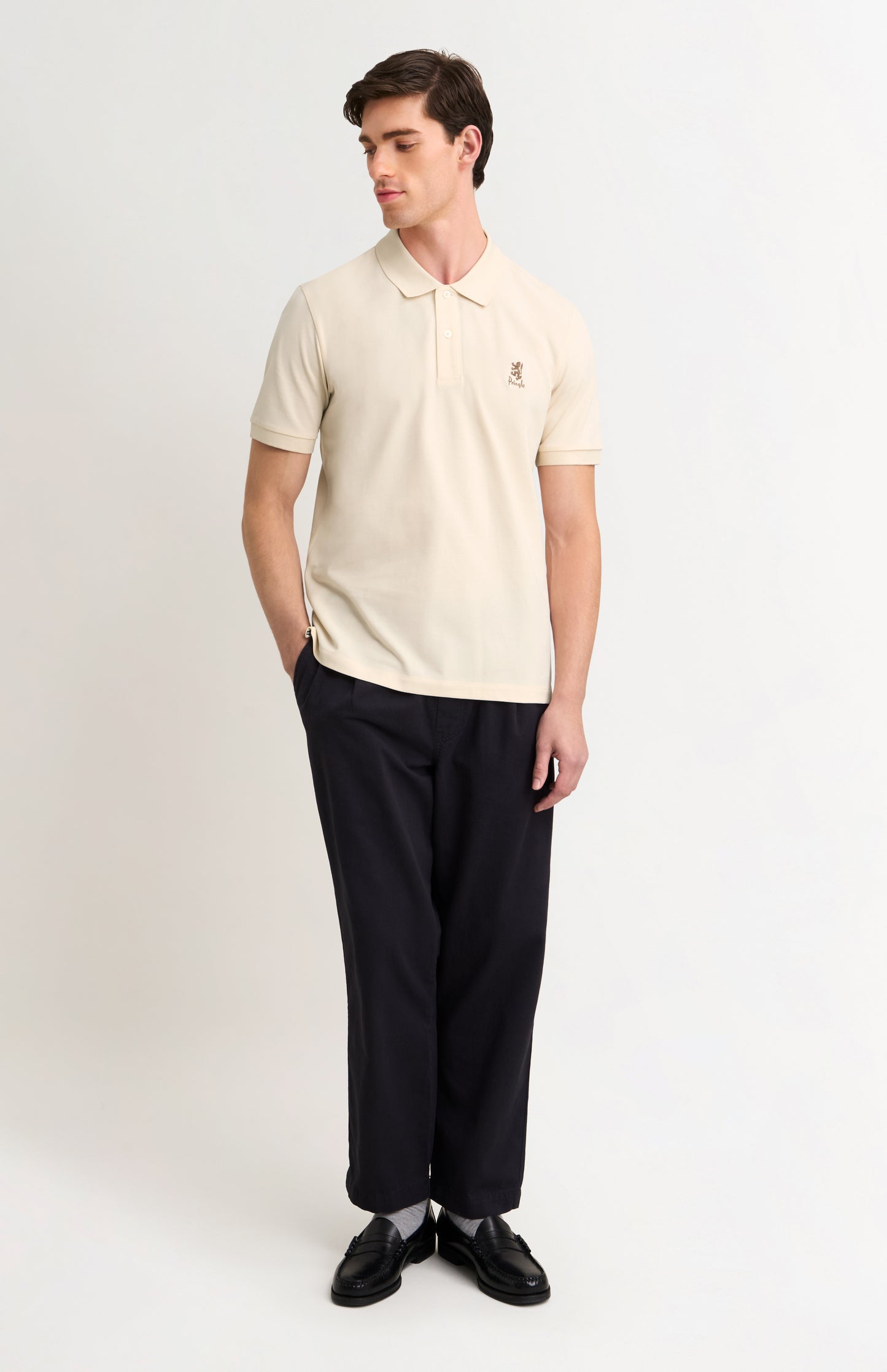Men's Cotton Pique Polo Shirt In Ecru