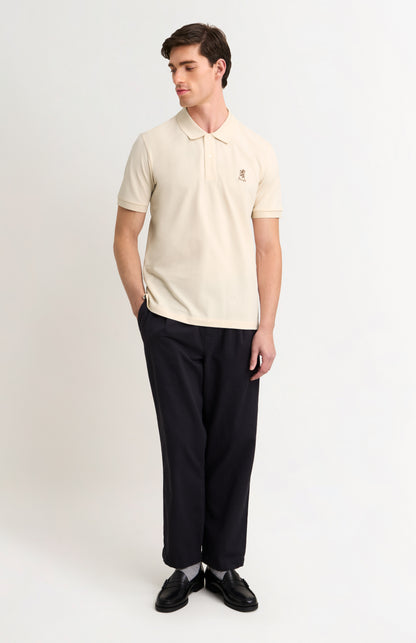 Men's Cotton Pique Polo Shirt In Ecru