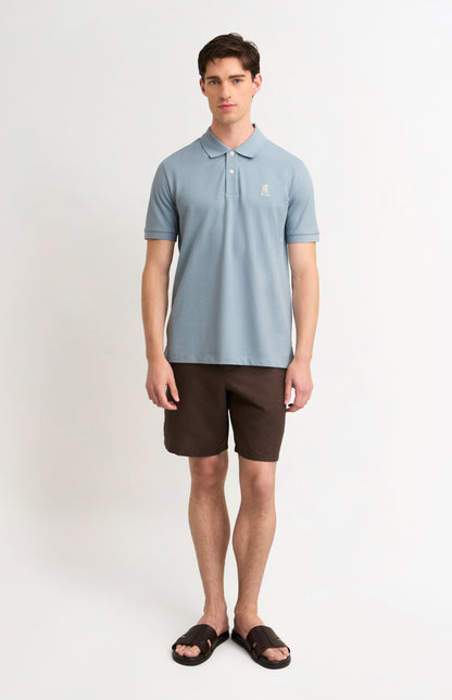 Men's Cotton Pique Polo Shirt In Sky Blue