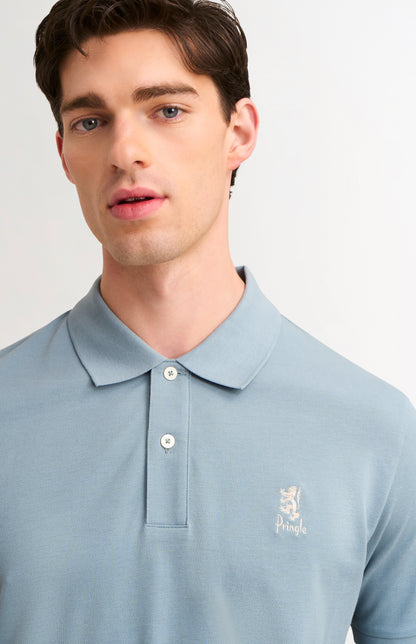 Men's Cotton Pique Polo Shirt In Sky Blue