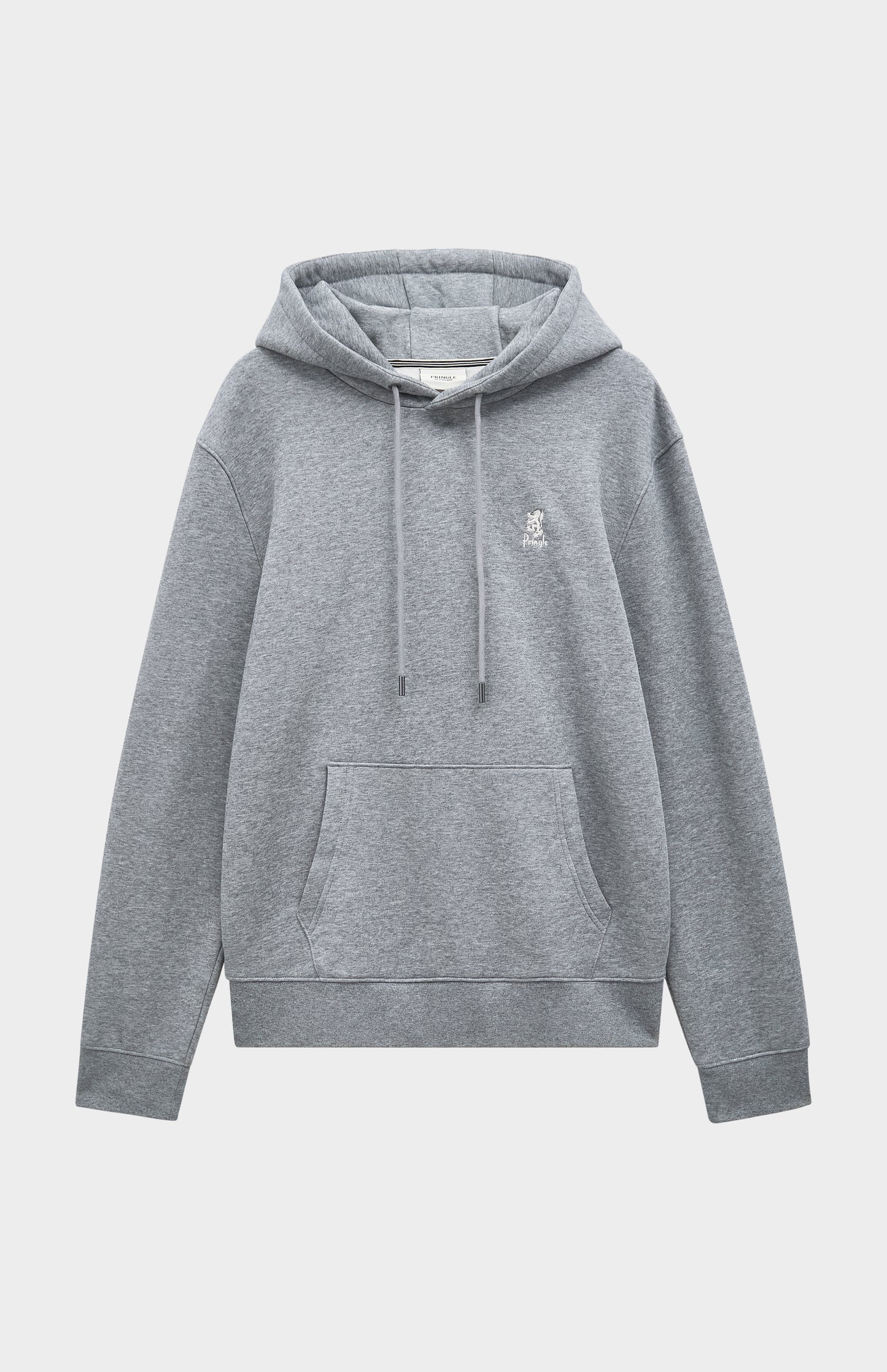 Pringle of Scotland Men's Hooded Jumper In Grey Melange flat shot
