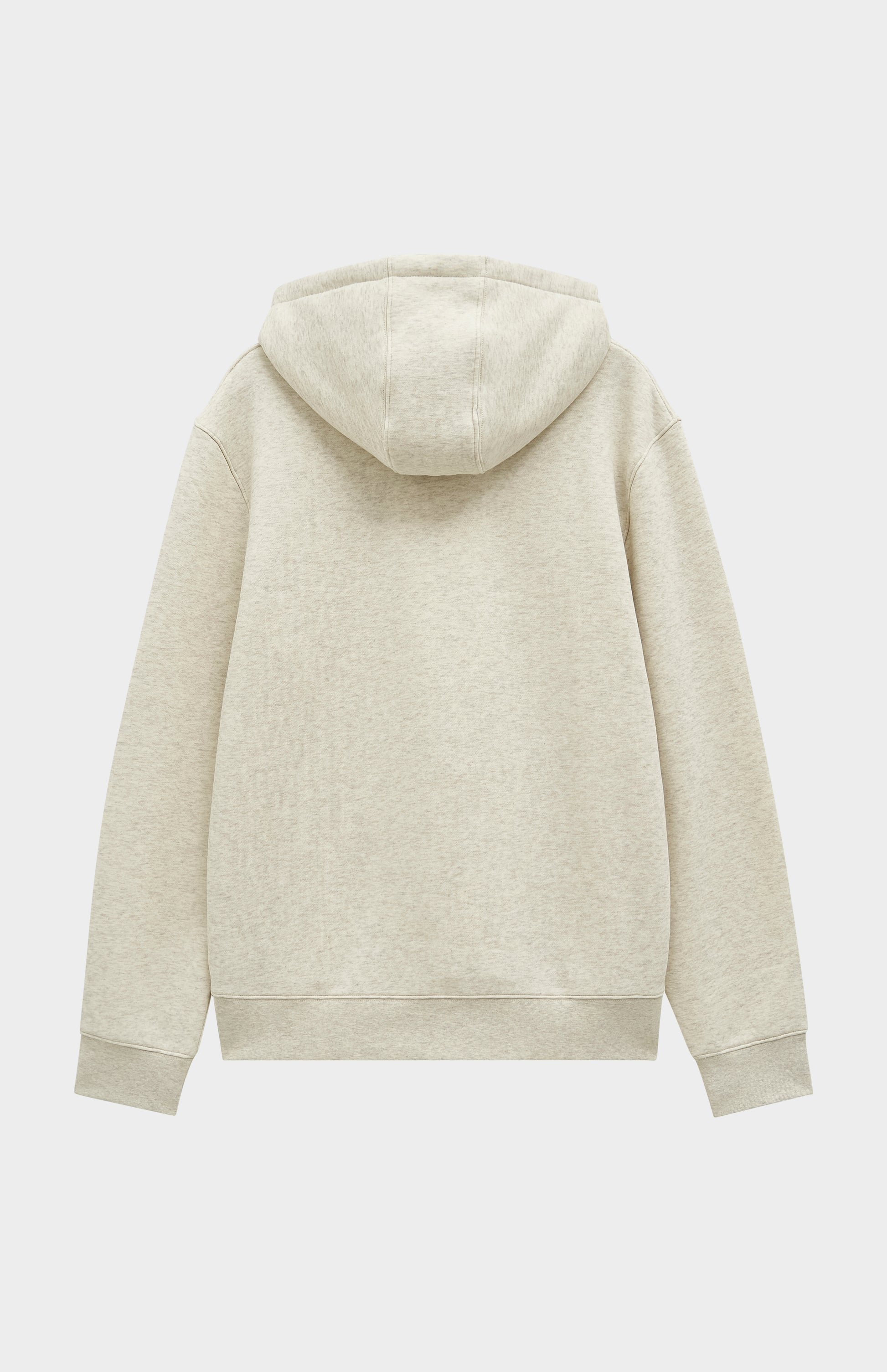 Pringle of Scotland Men's Hooded Jumper In Ecru Beige Melange rear view