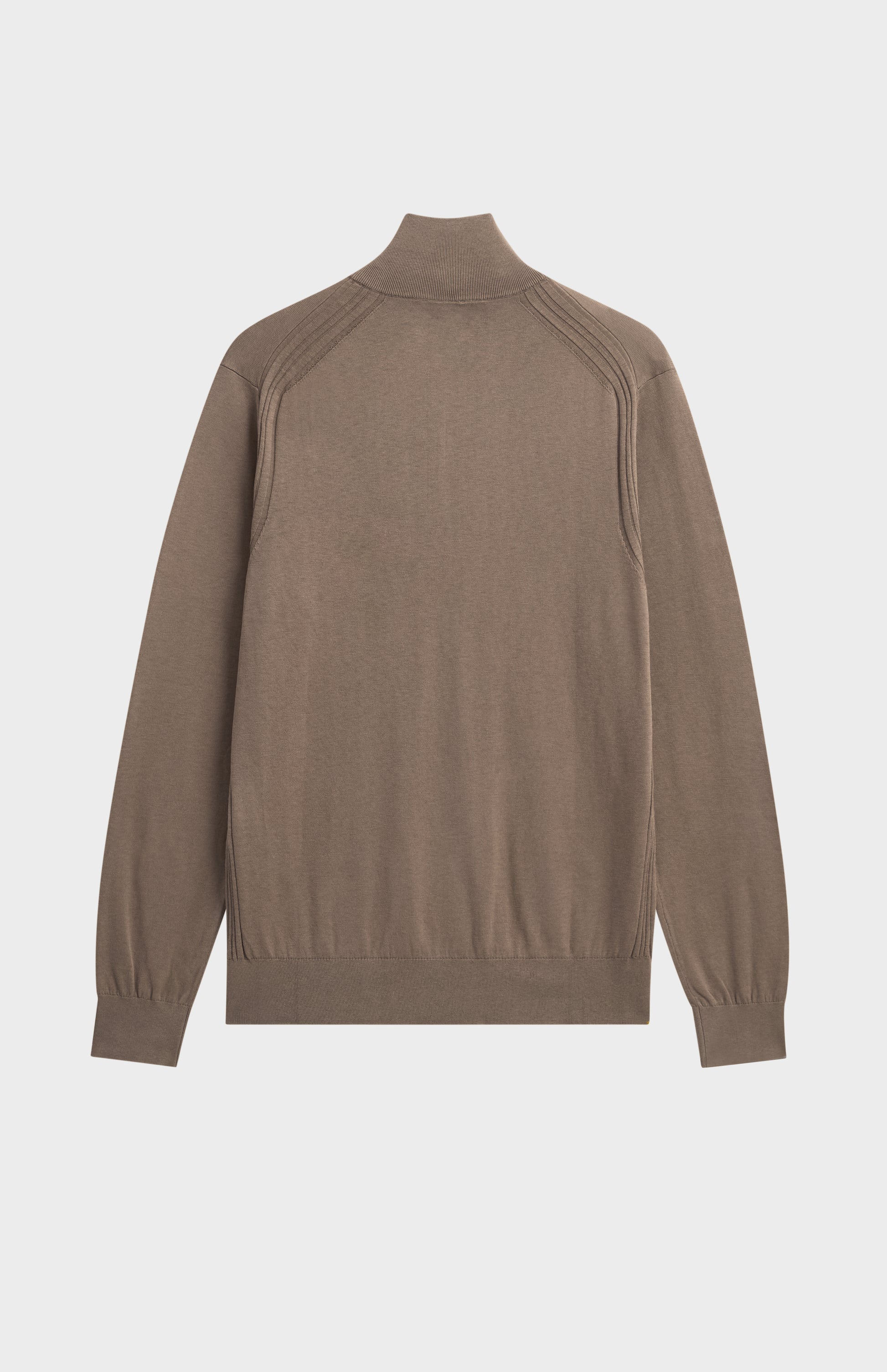 Men's Silk And Cotton Quarter Zip Jumper In Mushroom