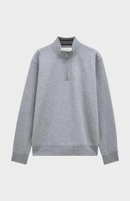 Pringle Men's Qtr Zip Track Jumper In Grey Melange flat shot