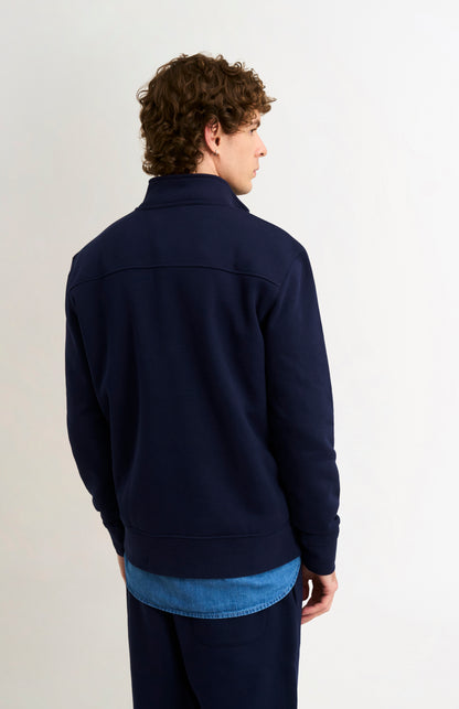 Pringle Men's Qtr Zip Track Jumper In Navy Blue rear view