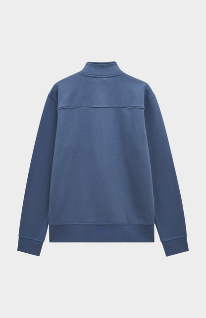 Pringle Men's Qtr Zip Track Jumper In Bearing Sea Blue rear view