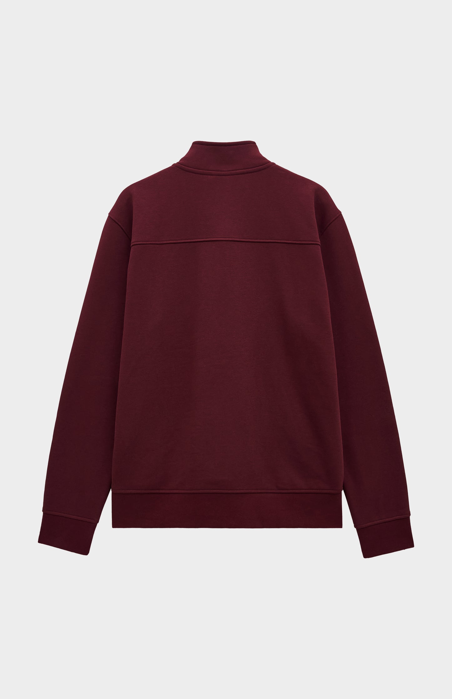 Pringle Mens Quarter Zip Track Jumper In Burgundy rear view