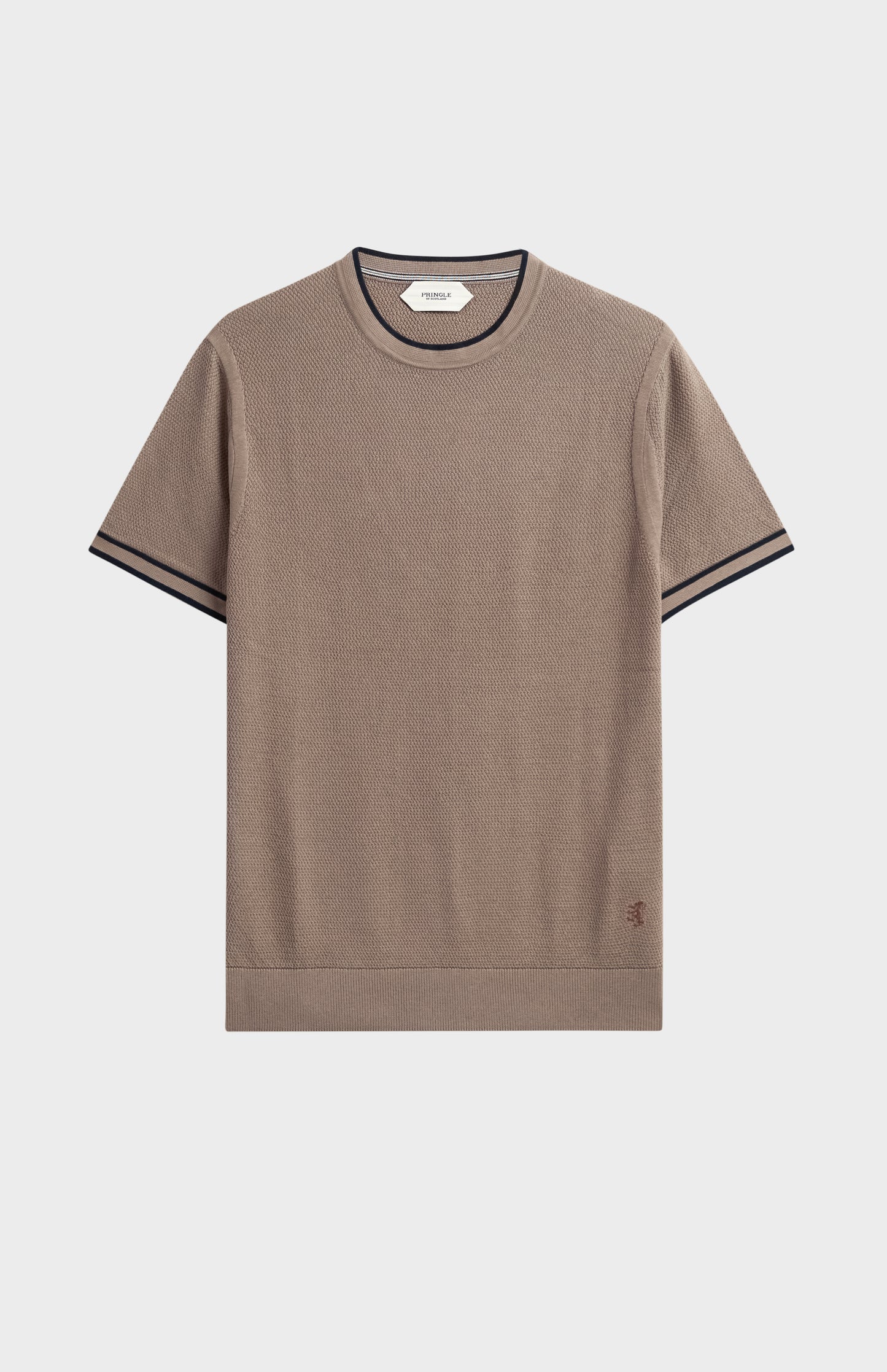 Men's Silk And Cotton Diamond Stitch T-shirt In Mushroom