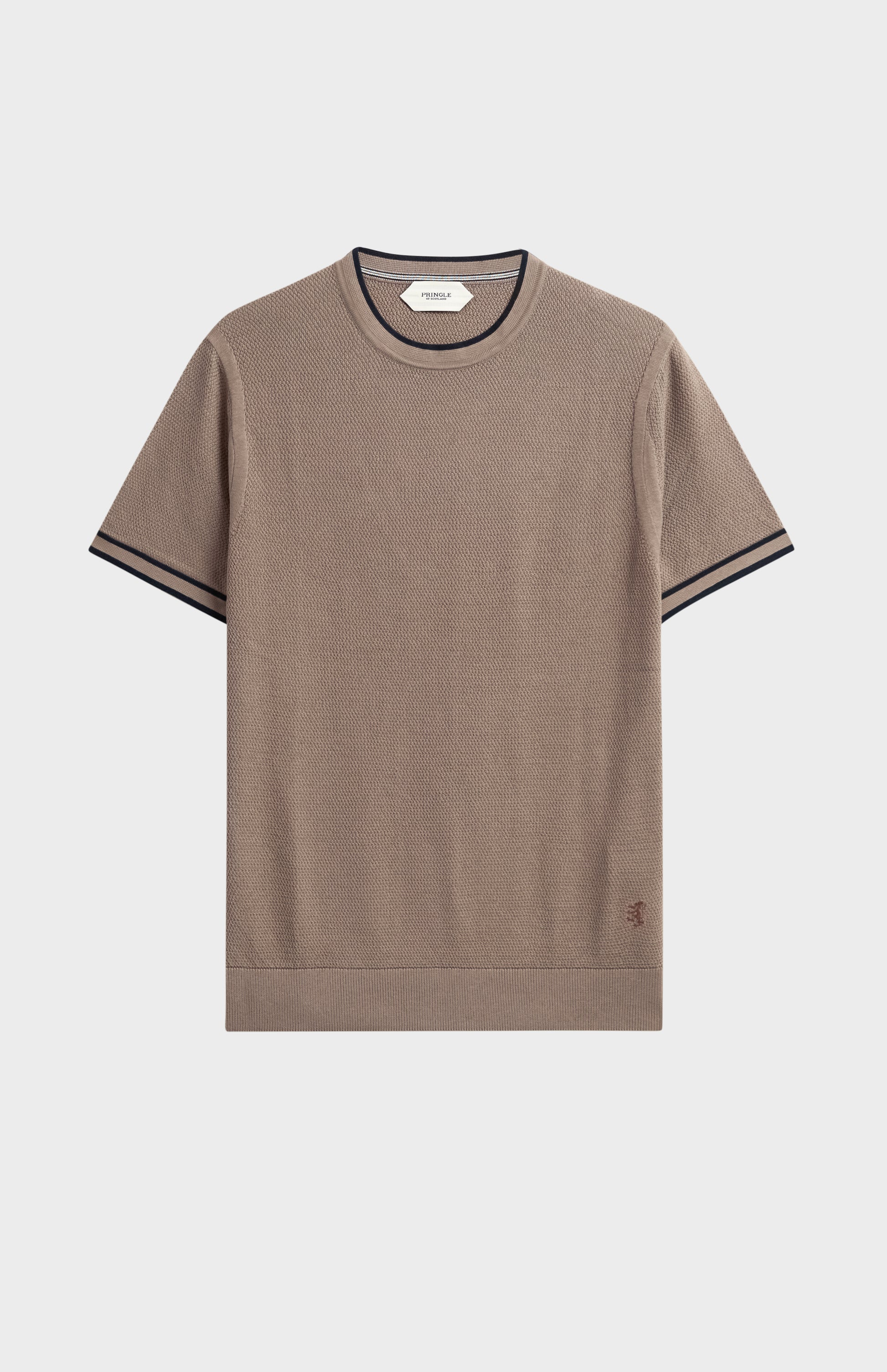 Men's Silk And Cotton Diamond Stitch T-shirt In Mushroom