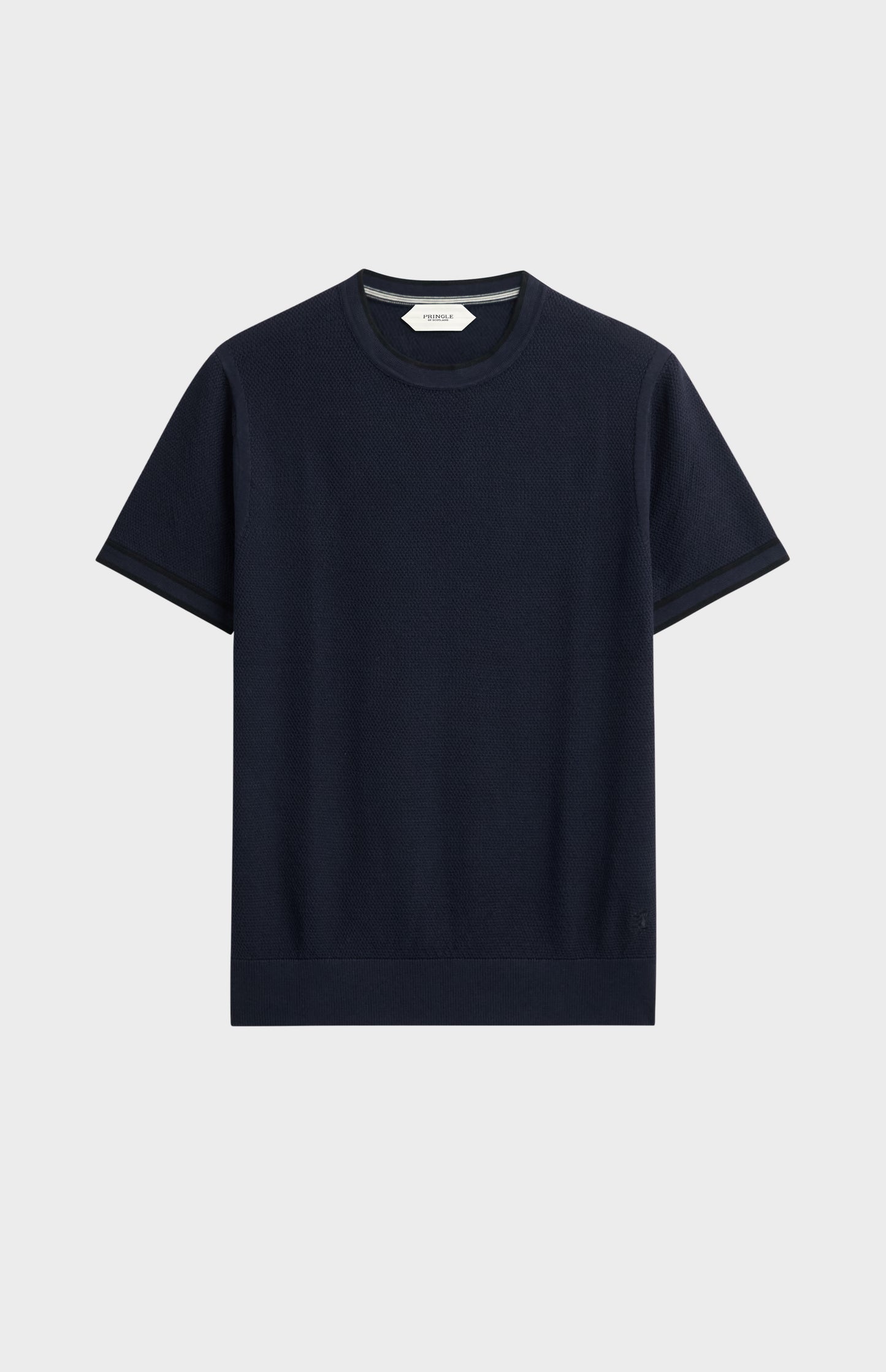 Men's Silk And Cotton Diamond Stitch T-shirt In Navy