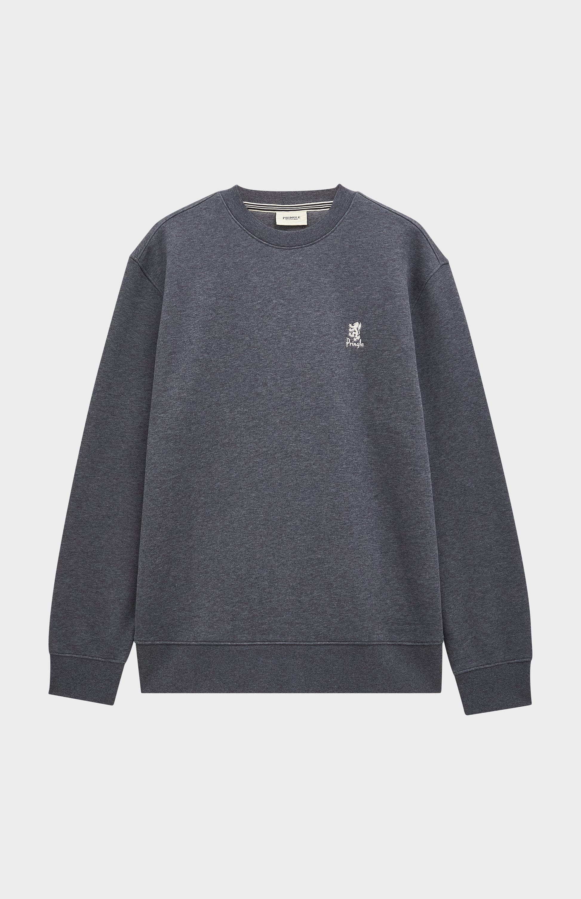 Pringle of Scotland Men's Crew Neck Sweatshirt In Charcoal Melange