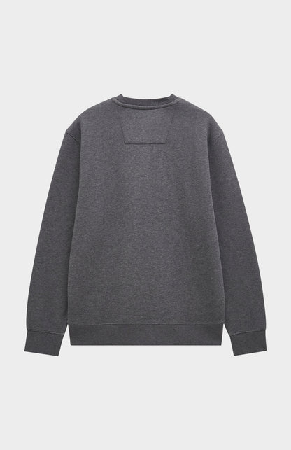 Pringle of Scotland Men's Crew Neck Sweatshirt In Charcoal Melange rear view