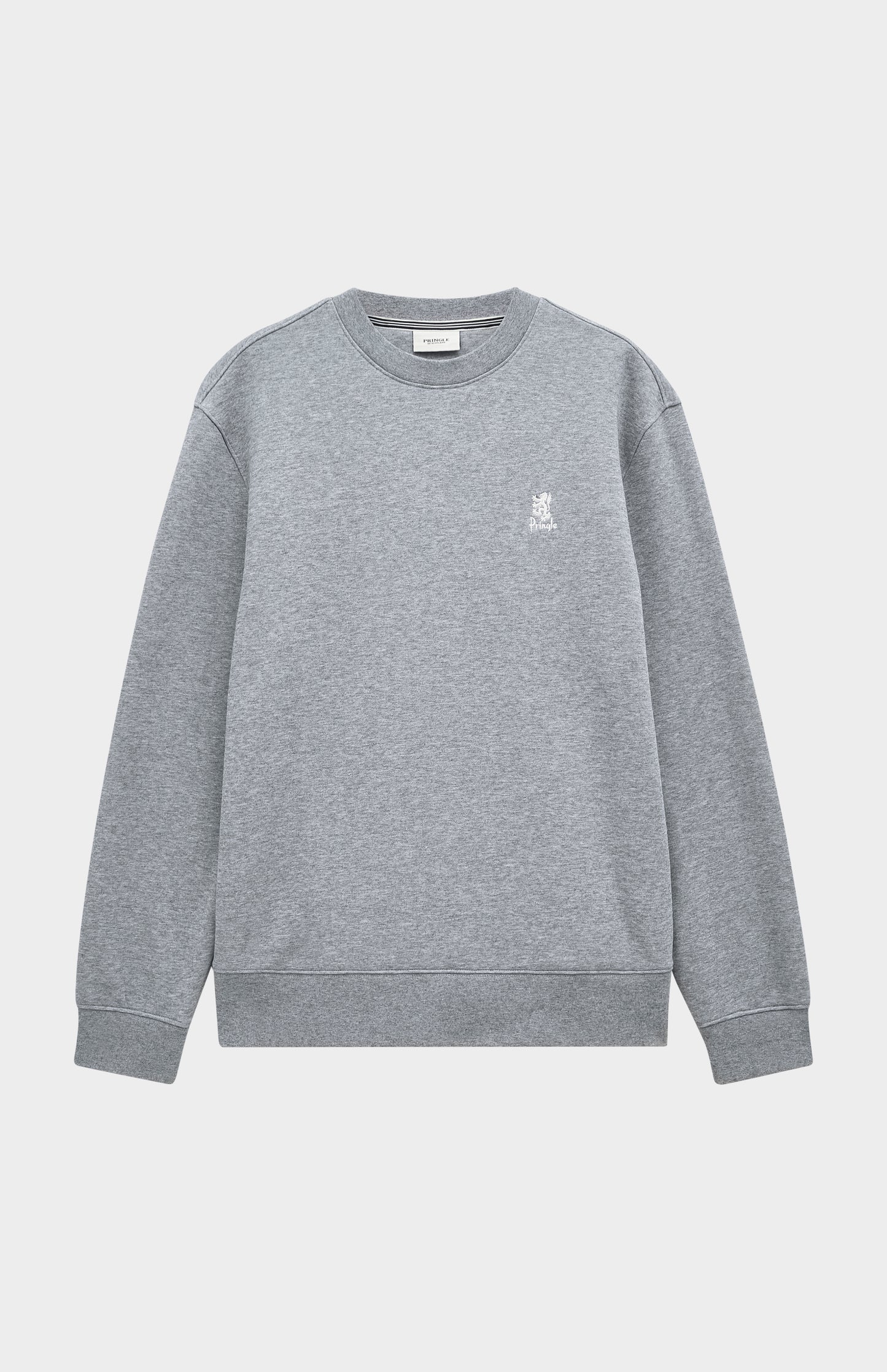 Pringle of Scotland Men's Crew Neck Sweatshirt In Grey Melange flat shot
