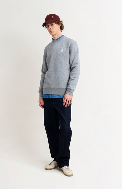 Pringle of Scotland Men's Crew Neck Sweatshirt In Grey Melange on model