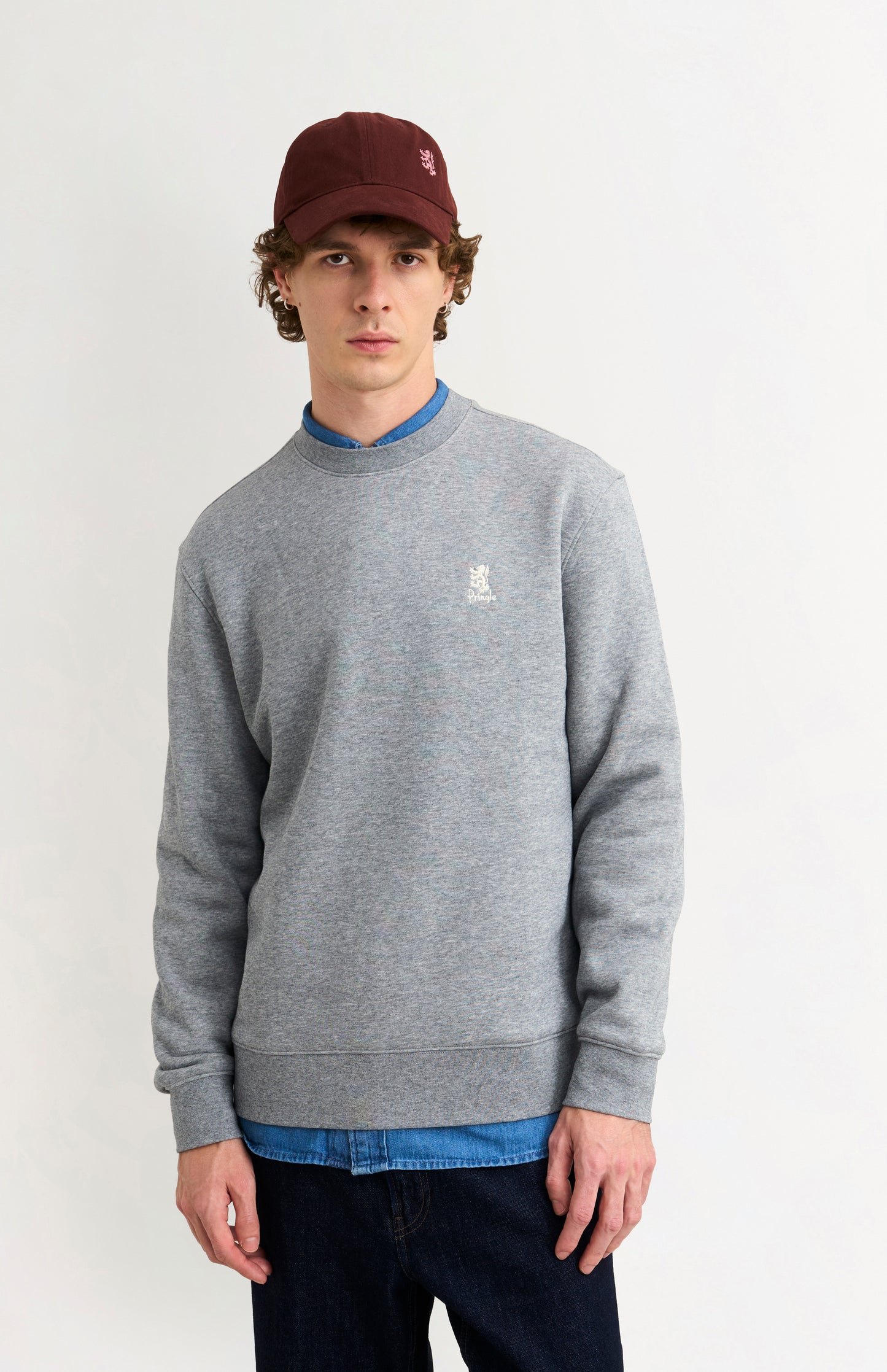 Pringle of Scotland Men's Crew Neck Sweatshirt In Grey Melange