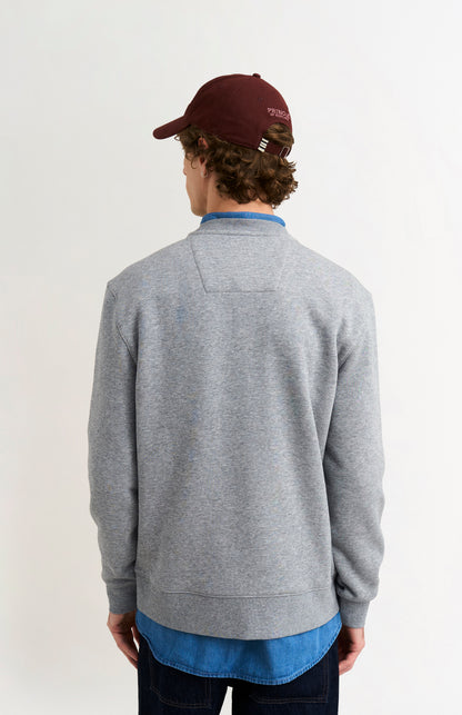 Pringle of Scotland Men's Crew Neck Sweatshirt In Grey Melange rear view