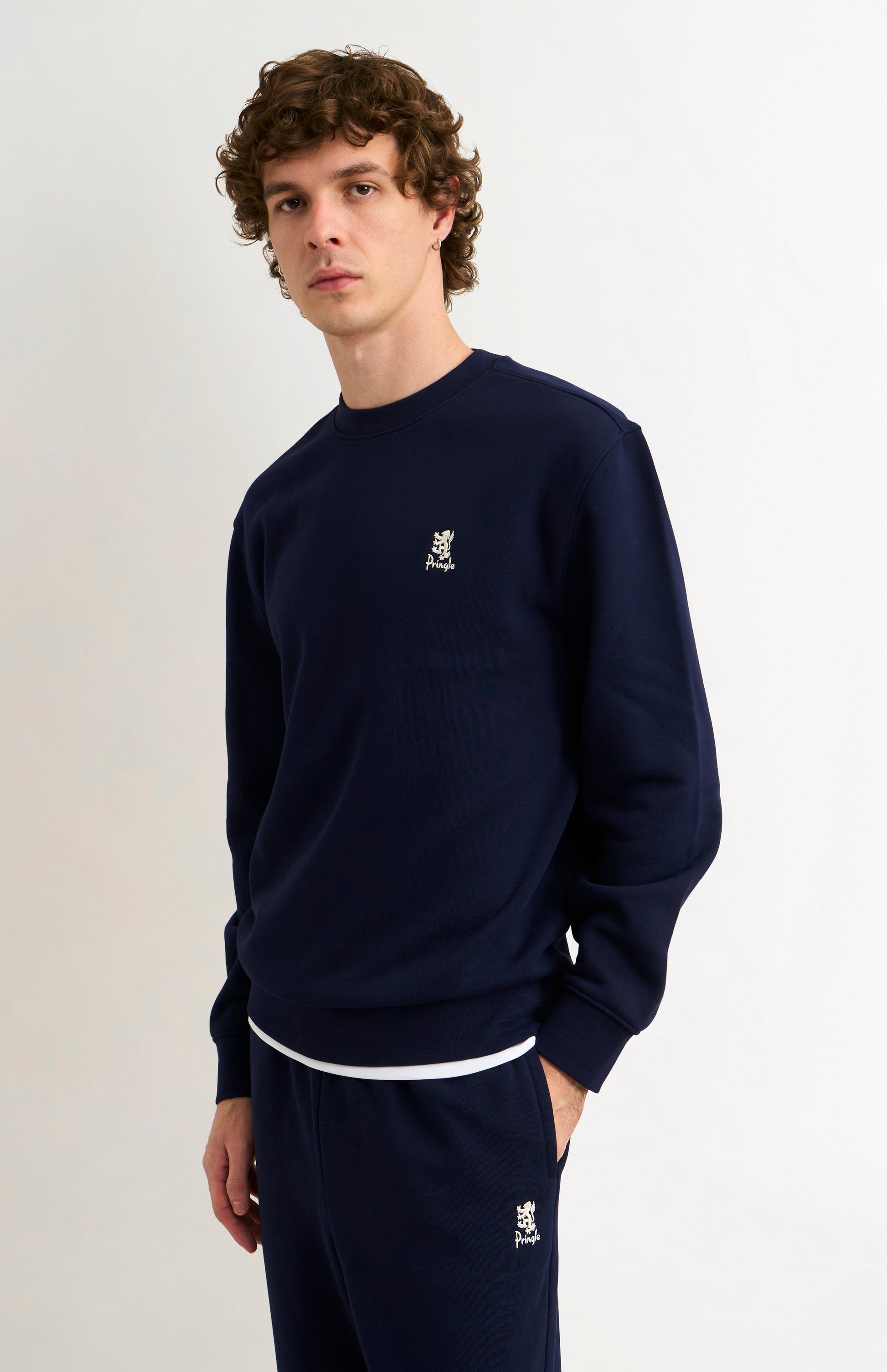 Pringle of Scotland Men's Crew Neck Sweatshirt In Navy Blue